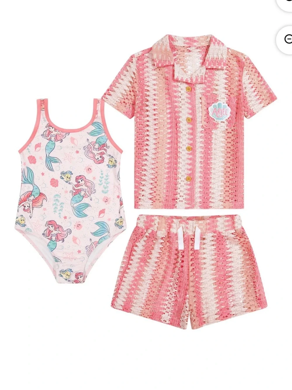 NWT 3 piece Disney Little Mermaid Ariel resort swim set size 4t
